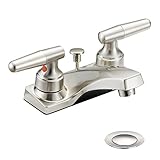 Designers Impressions 615656 Satin Nickel Two Handle Lavatory Bathroom Vanity Faucet - Bathroom Sink