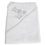 (スナグル・ベビー) Snuggle Baby キリンとカメ 赤ちゃん・ベビー用 フードつき バスタオル バスローブ (75 x 75 cm) (ホワイト/グレー)