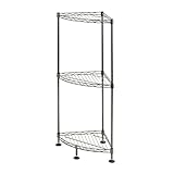 【メタルラック ランキング入賞】スチールラック コーナーラック 棚 3段[12.7mm ポール] ポール ルミナス ブラック コーナーラック BN9030-CN3ブラックニッケル ガンメタリック ガンブラック 黒ラック メタル製＜サビに強い