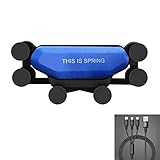 スマホホルダー パテントある正規品 エアコン 携帯ホルダー 安定性 安全 吹き出し口取り付け 軽量 実用 操作簡単 目線障害なし 3色選択可能 多機種対応(ブルー)