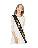 Black Mom to be Sash - Elegant Satin with Gold Glitter - Baby Shower Decorations Gift for Baby Boy o