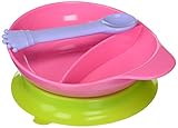 Elegant Baby Divided Plate Feeding Set, Pink by Elegant Baby