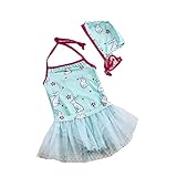 「楽々セレクトショップ」DUDU&MUMU正規品　大人気　可愛い子供用水着 女の子 連体式水着　兎柄 スクール セパレート 上下セット 女児 ガールズ ビキニ キャップ付き 海水浴 スイミング ベビー