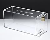 ワイド募金箱 クリア 鍵付 幅22.5cm