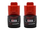 Milwaukee (2-pack) 48-11-2401 M12 RED Li-Ion Battery Packs [並行輸入品]