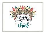 The Kids Room by Stupell Little Chief with Feathers Wall Plaque Art [並行輸入品]