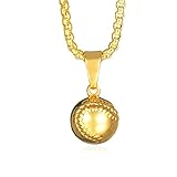 bestoyard野球ソフトボールネックレスパンクチェーンペンダントネックレスジュエリーアクセサリー(ゴールデン)