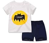 Onesall 子供服 ベービ服 Tシャツ＆パンツ 上下2セット ショットパンツ 夏 半袖 男女兼用 お出かけ 出産祝い 可愛い80－110㎝ (110cm, ホワイト)