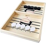 卓上ホッケー 大型 高速 パックゲーム ボードゲーム スリングホッケー 木製ホッケー テーブルゲーム ゲームボード 対戦ゲーム 2人プレイ 簡単ルール パーティー パックゲーム (M)