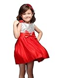 Pettigirl女の子ドレス ノースリーブ スパンコール レッド ガールズワンピース 5歳 [並行輸入品]