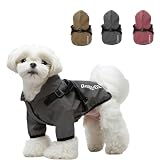 KEYVOR 犬 レインコート 小型犬 中型犬 ポンチョ 犬用レインコート カッパ 雨具 速乾 防水 防風 防雪 梅雨対策 反射テープ付き 帽子 通気 軽量 着脱簡単 お散歩 (グレー, S)