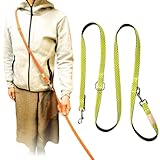 Pet Pilala 犬 リード 肩掛け ショルダーリード ハンズフリー 写真映え ２頭引き 立体メッシュ素材 軽量 丈夫 多機能 小型犬 中型犬 しつけ 訓練 ランニング ジョギング 1.0-1.8m 【愛玩動物飼養管理士が開発】 (2. グリーン, 1. Sサイズ)