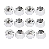 uxcell　クローゼットロッドソケット　合金　シルバートーン　八角形　19mm直径ロッド　12個入り