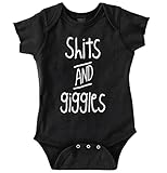 Shits新しい両親Gigglesベビーシャワーギフト面白いSaying Baby Onesieボディスーツ US サイズ: 6 Months カラー: ブラック