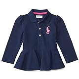 Ralph Lauren(ラルフローレン) ビッグポニーペプラム鹿の子ポロシャツ(Navy) 24M(18-24ヶ月) [並行輸入品]