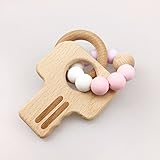 Mamimami Home ガラガラ 100% 食品グレード シリコーンブレスレット おしゃぶり　噛がため　木製キー おもちゃ
