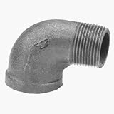 Anvil 8700127205, Malleable Iron Pipe Fitting, 90 Degree Street Elbow, 1/4" NPT Male x NPT Female, B