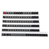 YMDK ホワイトブラックドルチ 厚手 PBT 84 68 64 ブランクキーセット OEM プロファイルキーキャップ MX メカニカルキーボード キークール Tada68 YD64 (ドルチ)