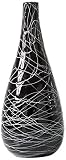Torre & Tagus 901929C Fissure Glass Bulb Vase, Tall, Black