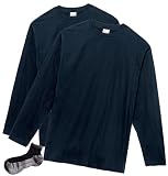 [プリントスター] 5.6オンス CVL ヘビーウェイト 長袖 Tシャツ 2枚組 Sportsソックスセット ネイビー 2XL