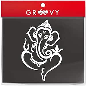 かっこいい ガネーシャ 開運 金運 恋愛運 ステッカー お守り インド 神様 アジア インドネシア ヒンズー教 グッズ おしゃれ かわいい 車 ブランド アウトドア シール おもしろ 防水 エンブレム アクセサリー ブランド 雑貨 1273 ホワイト ステッカー Amazon