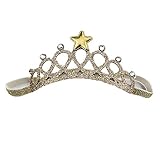 DreamYoベビー ヘアバンド ティアラ ヘアアクセサリー 出産祝い 結婚式 子供髪飾り 赤ちゃん ヘアバンド (Golden)