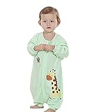quavey Baby Sleeping Bagコットン取り外し可能長袖Wearable Blanket withフィート S グリーン