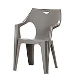 イタリア製 ガーデンチェア イス 『 アンジェロ 』【IT】《西濃》グレー（#9879631) 58×54×80cm 軽量 スタッキング可能