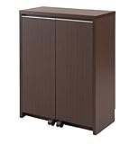 アルミ枠カウンター下収納 幅60ｃｍデスク ダークブラウン色 NO-0055