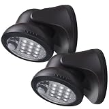 LIGHT IT by Fulcrum 20036-107 12 LED Wireless Motion Sensor Weatherproof Porch Light, 2 Pack, Bronze