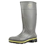 Servus Pro 15" PVC Chemical-Resistant Steel Toe Men's Work Boots, Gray, Yellow & Black (75101) [並行輸入