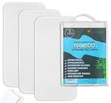 Bamboo Changing Pad Liners 3 + Washcloths 2 Ultra soft Highly Absorbent Waterproof Machine Wash and 