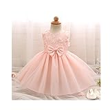 WIN ベビードレス ベビーデイジー 子供服 女の子 赤ちゃん　結婚式 セレモニードレス フォーマルドレス お宮参り ティアードスカート (90cm, ピンク)