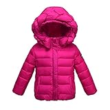 【JINDEL】 2-9歳 キッズ 女の子 可愛いコート コットン 厚い服 綿　防寒 冷え取り冬物 ダウンジャケット ダウンコート 上着 防風 高品質 子供の女の子の冬 選べ色6種 (90cm, ロー