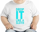 Drop It Like It Sloth Slogan オーガニックベビーTシャツ 12 - 18 Months