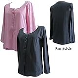 9206 長袖 カットソー 授乳服 授乳服には見えない重ね着風☆伸縮素材で着心地◎<br/> 【ローズマダム rosemadame マタニティー】 M-L Bピンク