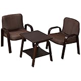 アビライト 大川家具 広縁・縁側 背部 折りたたみ式 テーブル・チェア3点セット ブラウン SKT-0054