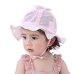 ange select コットン 100% ベビー キッズ 帽子 ハット 春 夏 あご紐 付き (ピンク)