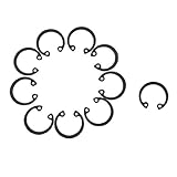 uxcell サークリップ　メタル製リング　シャフトベアリング　ブラック　17mm内径 10個入