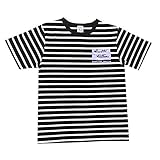 (ラングリッツ・レザーズ)Langlitz Leathers 半袖 ボーダー Tシャツ ロゴプリント Type-O LLC-001 L ブラック×パープル