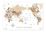 日本地図A3＆世界地図B3＆国旗A3&宇宙ポスターA3＆月の満ち欠けA3 お風呂対応 寄木風のおしゃれな 世界地図 赤道線入り ポスター 防水 知育 日本 ソノリテ SONORITE (世界地図 B3)