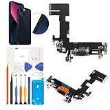 SRJTEK for iPhone 13 USB 充電ポート交換修理品 ドックコネクタボード交換部品 (ブラック Midnight) Lightning端子充電ポートドックコネクタ＆フレックスケーブル 修理交換用 A2633 A2482 A2631 A2634 A2635 対応 工具＆防水テープ付き