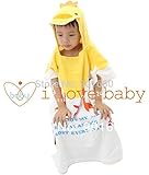 黄色いアヒルの赤ちゃんスプラッシュラップ浴室ローブのフード付きのタオル