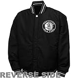 Brooklyn Nets Youthジャケット。サテンボタン – UpブラックとチャコールユースサイズS