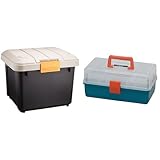 『 ボックス RVBOX 400 カーキ/ブラック 幅42×奥行37.5×高さ33cm』と『 工具箱 マイキット 33 グリーン/ オレンジ【幅約32.5×奥行約19×高さ約15cm】』のセット