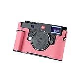 SIUTATDSH カメラハーフケース Leica M11/M11-P用 ビンテージメタル 本革 カメラ保護ケース スタイリッシュ ポータブル 耐衝撃 (ピンク B)