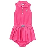 POLO RALPH LAUREN (ポロラルフローレン) ノースリーブリボンワンピース＆ブルマセット ベビー 女の子 ピンク 85cm (18ヶ月) [並行輸入品]
