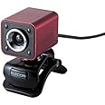 【2011年モデル】ELECOM WEBカメラ 130万画素 1/4インチCMOSセンサ ガラスレンズ・LEDライト搭載 マイク内蔵 イヤホンマイク付 レッド UCAM-DLK130TRD
