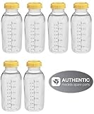 Medela Breastmilk Collection Storage Feeding Bottle Set with Lids (6 Bottles and 6 Lids) W/lid 8oz /