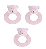 Angel Dear 3個リングRattlesセット、ピンクBear
